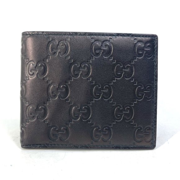 GUCCI 145754 Compact Wallet GG Guccissima Billfold Bi-fold Shima Leather Men's B - Picture 1 of 10